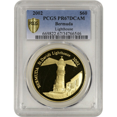 2002 Bermuda Gold Proof $60 - Lighthouse - PCGS PR67 DCAM