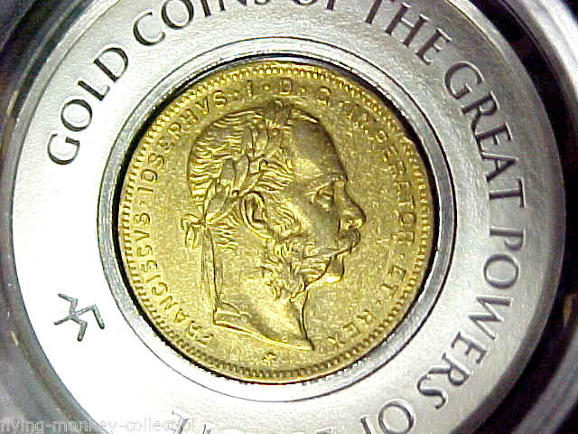 1876 Austria Gold 8 Florins Gold Coins of the Great Powers of Europe With COA