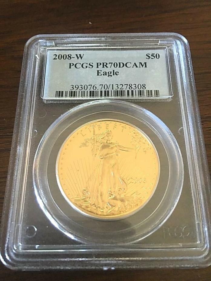 2008-W PCGS PR70 DCAM $50 PROOF GOLD EAGLE 1 Ounce Gold PF West Point
