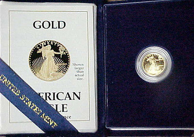 Proof 1989-P $5 American Gold Eagle 1/10 oz Gold Roman Numeral Date