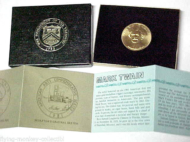 1981 Mark Twain American Arts 1 oz Gold Medallion