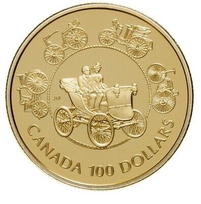 No Taxes - 1993 Canada 14K-14Kt Gold $100 Coin - The Horseless Carriage
