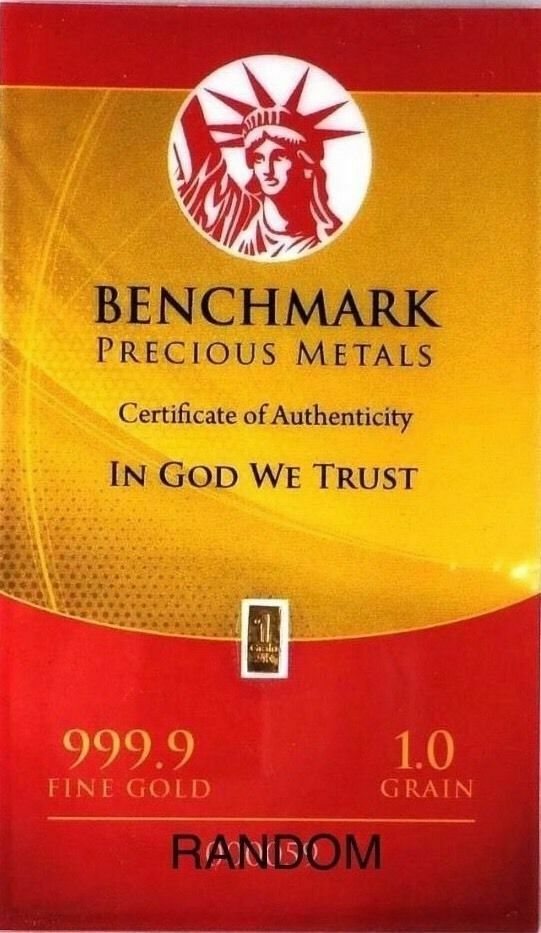 1Gn 24K PURE GOLD .999 FINE BENCHMARK STRATEGIC METALS - FREE SHIPPING