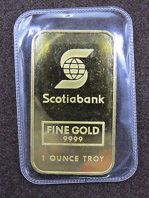 1 oz Gold Bar JM Johnson Matthey 032497 Scotiabank Variation Fine Gold 9999