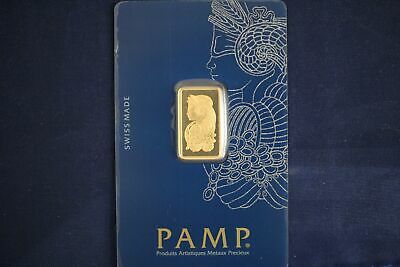 5 Gram Pamp Suisse .9999 Fine Gold Bar In Veriscan Assay - Lady Fortuna (#3)