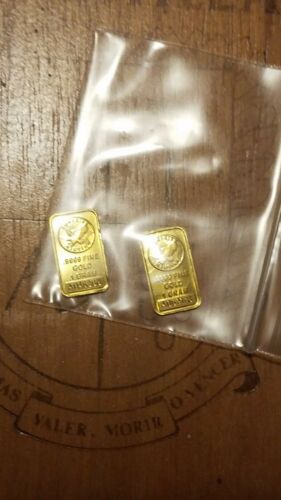1 Gram Gold Bar Sunshine Mint 9999 Fine Gold Mint Mark (Lot of 2) Free Ship