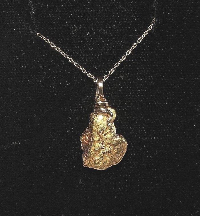 Genuine Natural Gold Nugget Pendant with Handmade Bail , 4.07 Gram