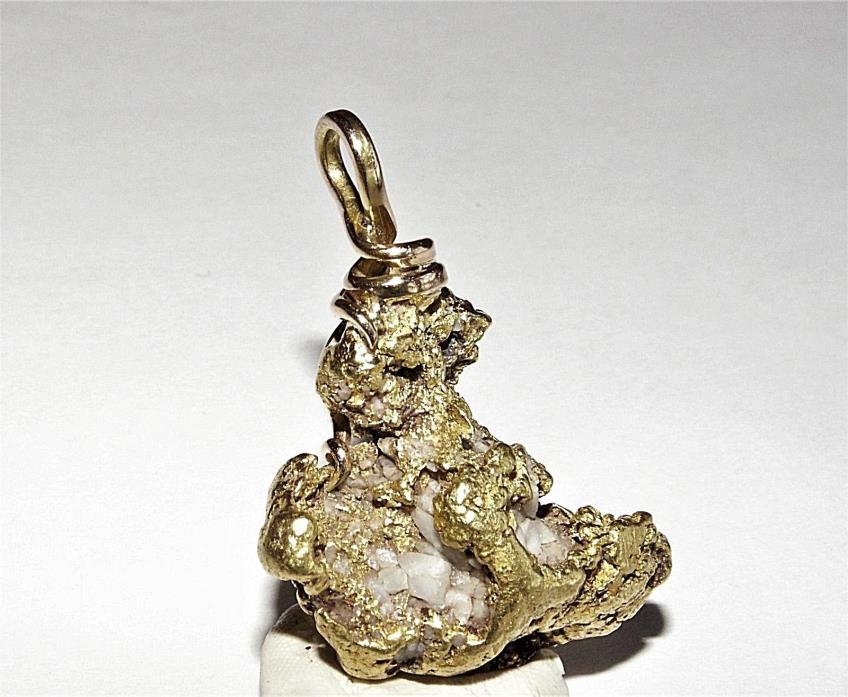 Genuine Natural Gold Nugget Pendant with Handmade Bail , 20.28 grams