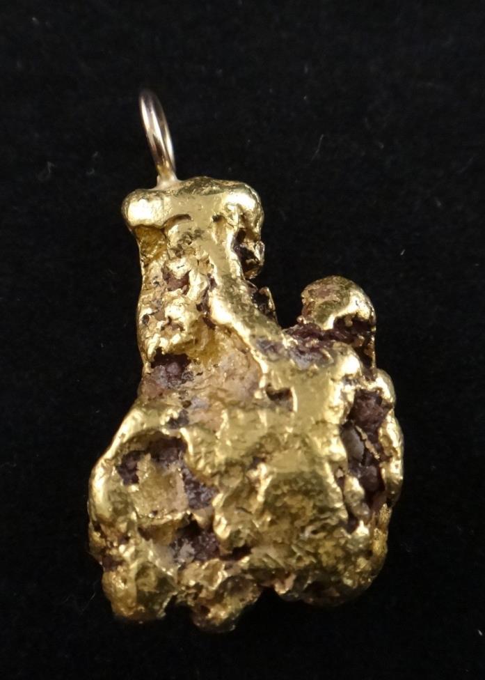 Vintage Natural Gold Nugget, 22k+, CA/Yukon gold fields. 27mm x 16.8mm