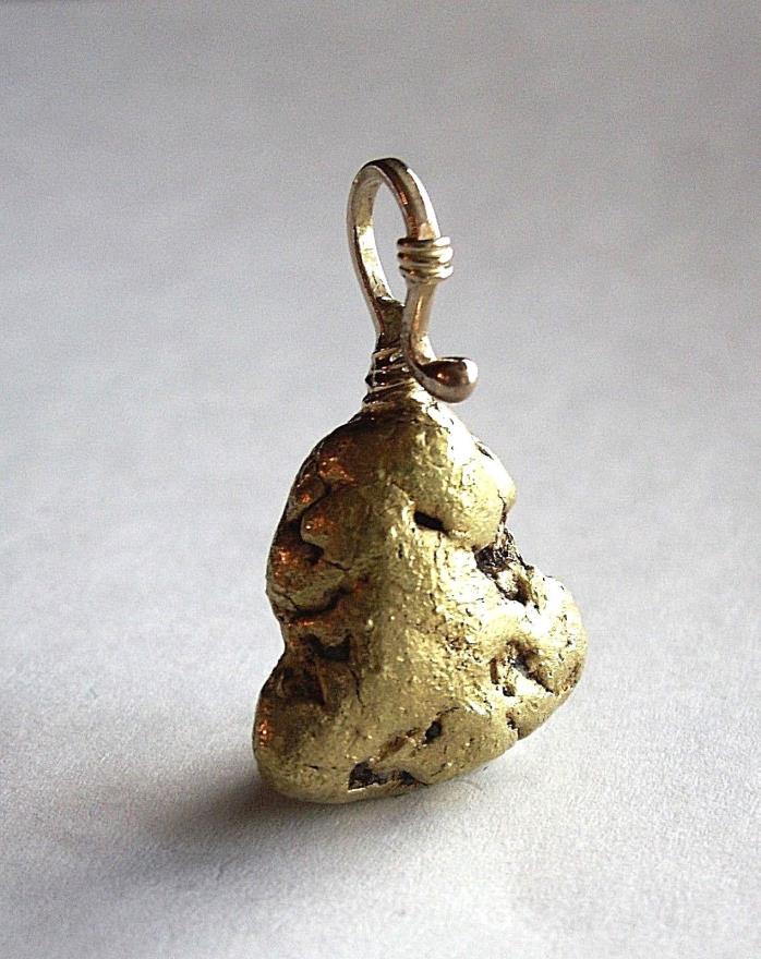 Genuine Natural Gold Nugget Pendant with Handmade Bail , 19.99 gms, 22K