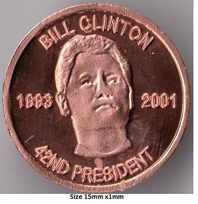 1 Gram 42nd President Bill Clinton Fine copper round .999 Uncirculated coin.