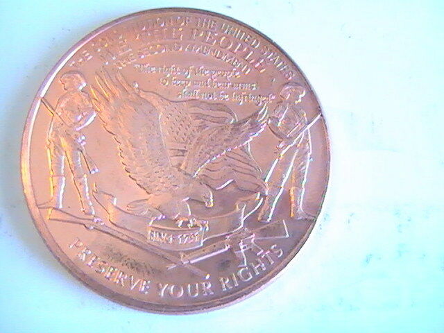 ROUND USA Preserve Your Rights 1 oz AVDP .999 Copper Round