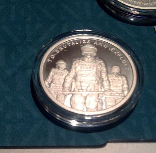 2018 2 oz Slave Police Silver Shield Mini Mintage