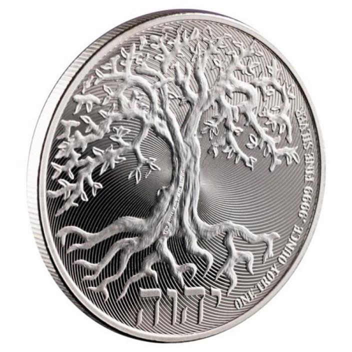 2018 Tree of Life 1 oz Silver Niue $2 BU Round Bullion Coin in airtite holder
