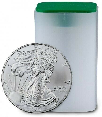 2014 American Silver Eagle Roll (20) 1 oz .999 Fine Silver Dollars