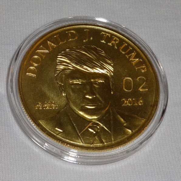 2016 DONALD TRUMP GOLDENBOY Campaign Gold P Silver Medal Round Coin 2 of 5 CMG