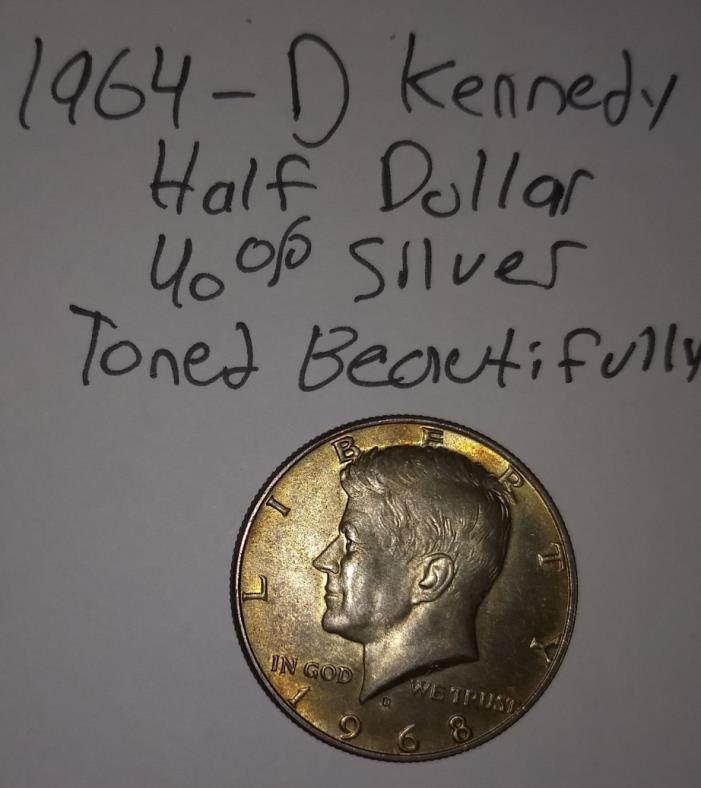 1964-D Kennedy Half Dollar. Rare Toning.