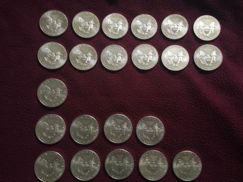 Lot Of 22 American Silver Eagle 1 Oz Coins 2011-2014