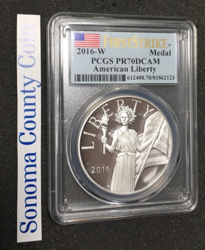 2016 W AMERICAN LIBERTY PROOF SILVER MEDAL PCGS PR70 DCAM FLAG FIRST STRIKE