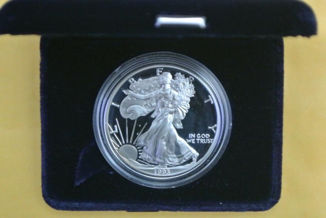 1993-P 1 oz Proof Silver American Eagle (w/Box & CoA) #4