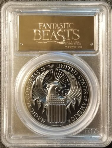 2017 Cook Islands Fantastic Beasts 1oz Black .999 Fine Silver Bullion PCGS PR69