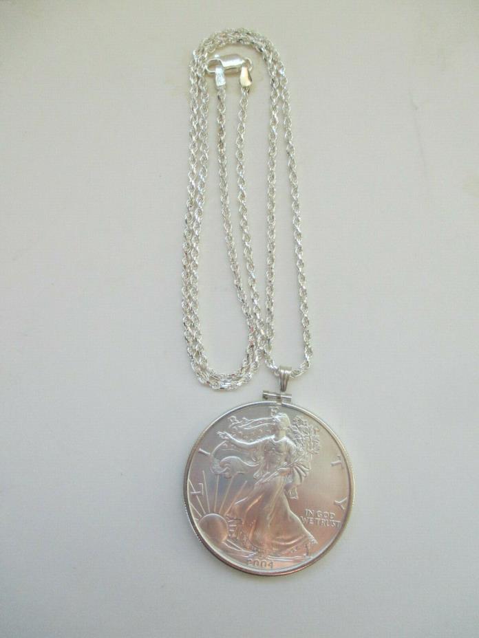 2004 American Eagle Necklace 1 troy oz. 999 SILVER on 24