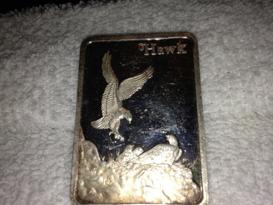 Hawk - Birds of America silver bar - tarnished