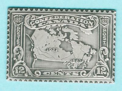 Canada Confederation Map  Stamp 7 Grams .999 Antique Silver by Jerry Parker