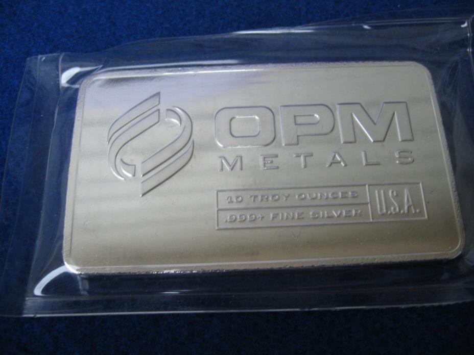 (1) OPM METALS 10 TROY OZ .999 FINE SILVER BAR