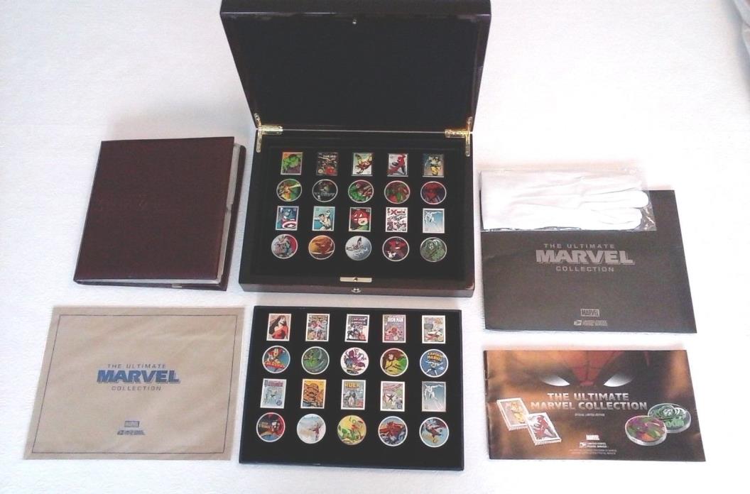 ULTIMATE MARVEL COLLECTION COMPLETE SET OF 40 .999 FINE SILVER INGOTS WITH  COA