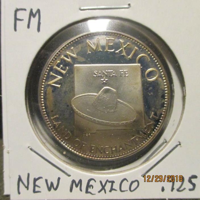 Franklin Mint New Mexico State .925 Sterling Silver Round Proof