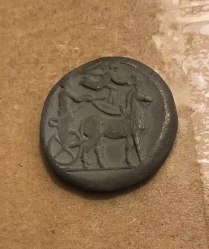 Ancient Roman Empire Coin Deka-Tetradrachm Rabbit Dolphins Syracuse BC Sicily AE