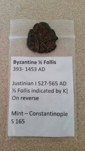 Justinian 527-565 AD Half-Follis 