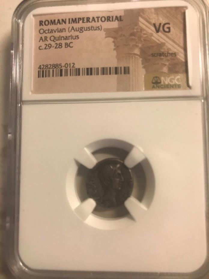 Octavian Augustus Roman Imperatorial Coin NGC VG AR Quinarius
