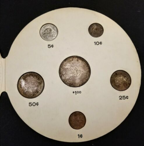 Rare 1964 Canadian Silver Mint Set Missing Dot T S. In Rare RCM  Folder