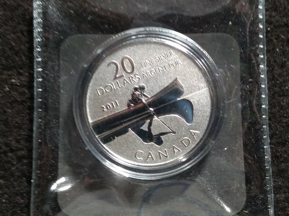 2011 Twenty Dollar Silver coin Canoe