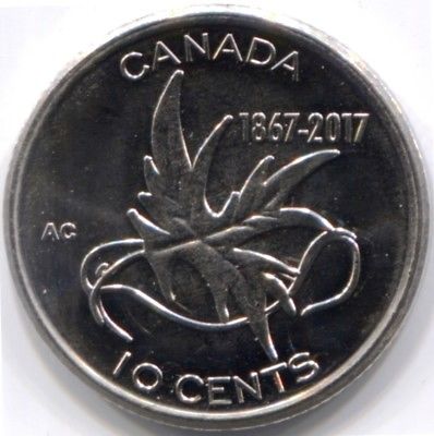 2017 UNC 'CANADA 150' SPECIAL EDITION TEN CENTS Coin - Wings of Change