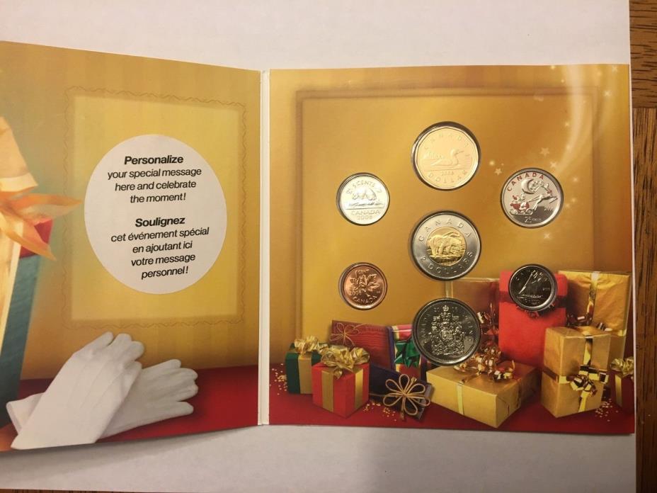 2006 COMMEMORATIVE HOLIDAY  7 Coin Set  HO!HO!HO!  Coloured 25¢ Santa & Reindeer