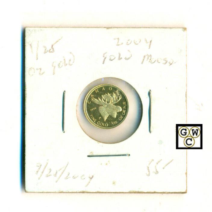 2004 Proof 1/25oz (0.04oz) Gold 'Moose' .9999Fine (NT) (11018) (OOAK)