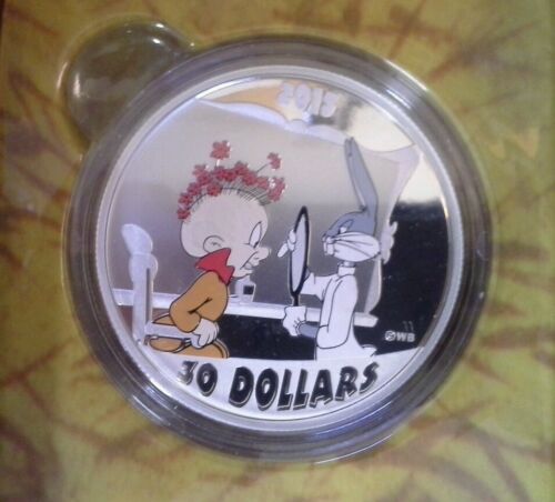2015 Canada Looney Tunes 2 Oz Silver Coin Bugs vs Elmer The Rabbit of Seville