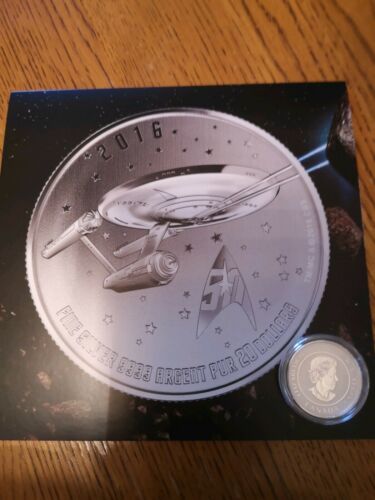 2016 Star Trek $20 Pure Silver Coin .9999 Fine +COA