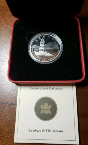 2004 Canadian $20 Silver Proof Coin, Sambro Island Lighthouse - Box& coa