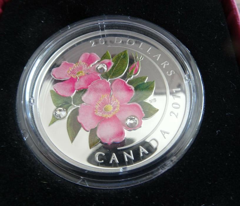 2011 Canada $20 Fine Silver Coin Wild Rose