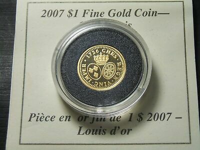 2076 Canada Gold Louis D'or 1/20th Pure Gold Coin - No Tax