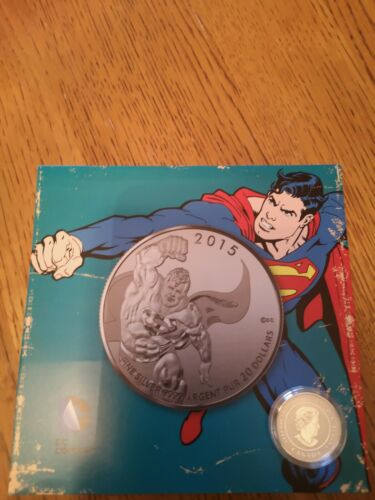 2015 Superman $20 Pure Silver Coin .9999 Fine +COA