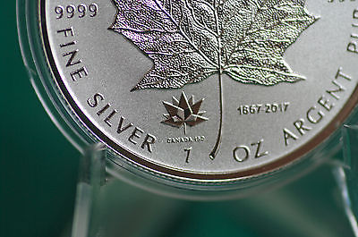 2017 CANADA $5 Canada 150 Privy Mark Silver Maple Leaf 1 oz Reverse proof