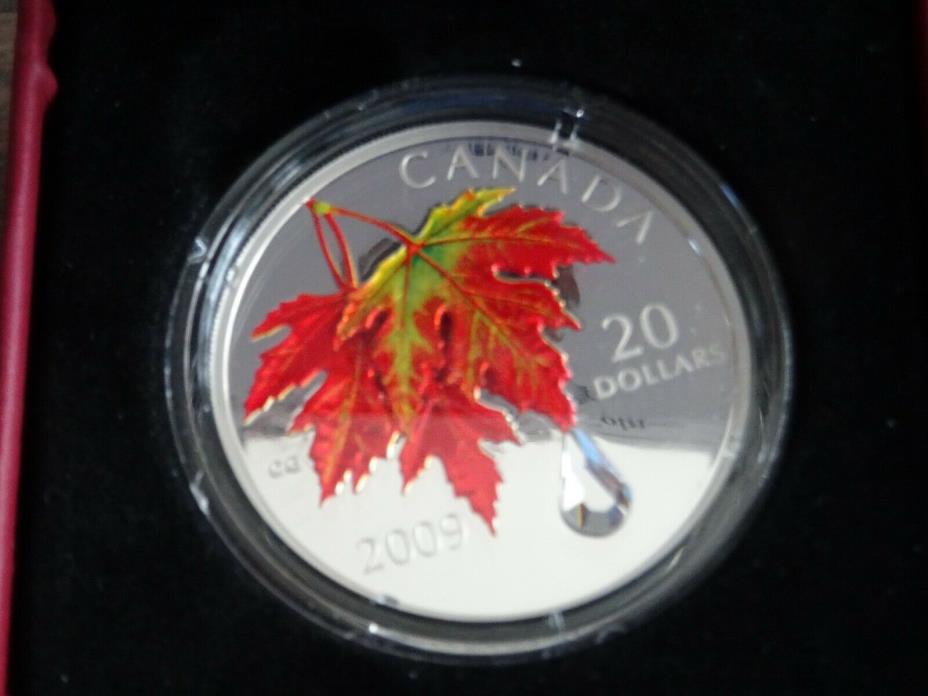 2009 Canada $20 Fine Silver Crystal Raindrop