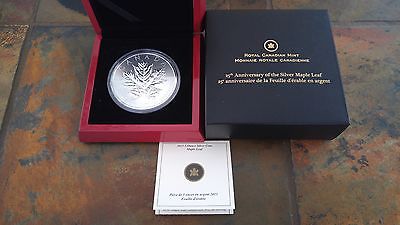2013 5oz $50 .9999 Silver Coin - 25th Anniversary of the Silver Maple Leaf