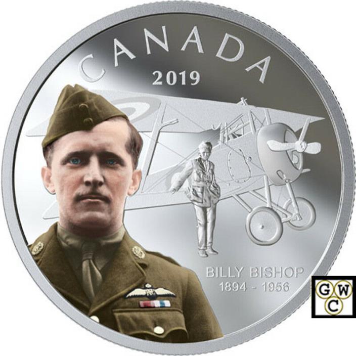 2019 'Billy Bishop' Colorized Proof $20 Silver Coin 1oz .9999 Fine (18696) (NT)