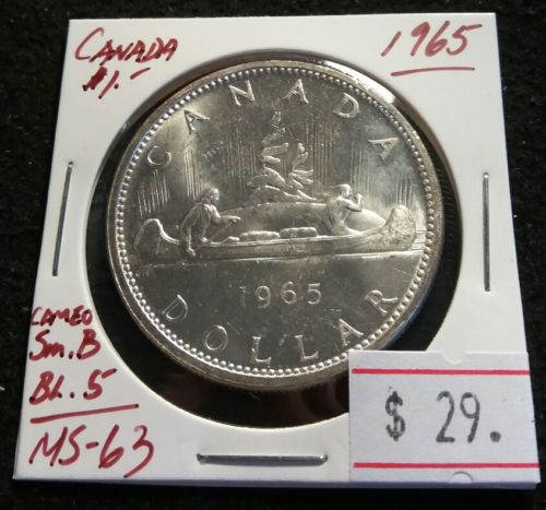 Canada 1965 Silver Dollar MS-63 UNC. Superb Condition Very Nice Coin